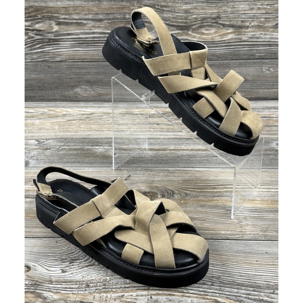Anthropologie x Pilcro Tan Platform Leather Fisherman Sandals Size EU 40 / US 10